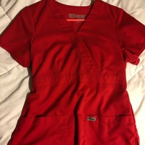Pink/coral Greys Anatomy scrub top, small
